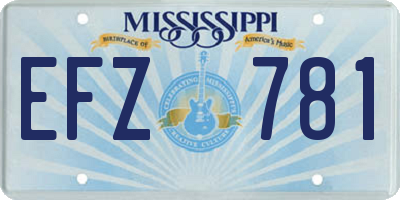 MS license plate EFZ781