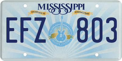 MS license plate EFZ803