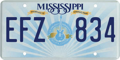 MS license plate EFZ834
