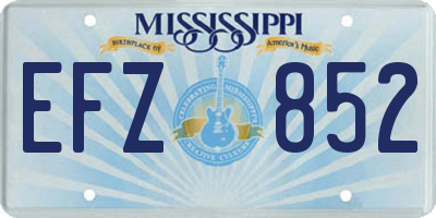 MS license plate EFZ852