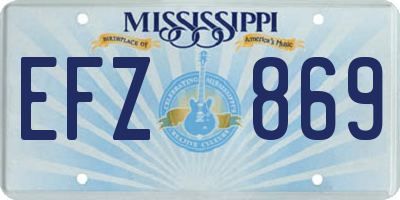 MS license plate EFZ869