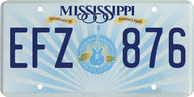MS license plate EFZ876