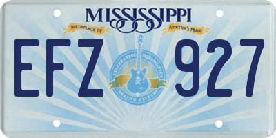MS license plate EFZ927