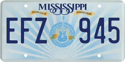 MS license plate EFZ945