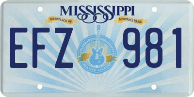 MS license plate EFZ981