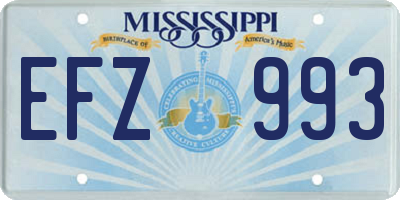 MS license plate EFZ993