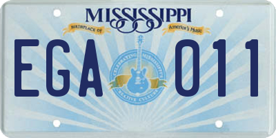 MS license plate EGA011