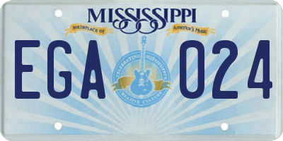 MS license plate EGA024