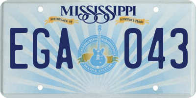 MS license plate EGA043