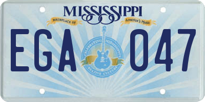 MS license plate EGA047