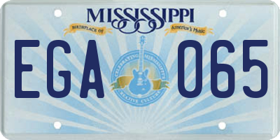 MS license plate EGA065