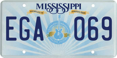MS license plate EGA069