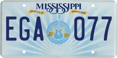 MS license plate EGA077