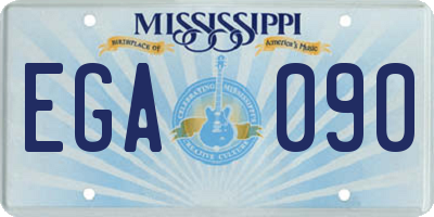 MS license plate EGA090