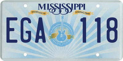 MS license plate EGA118