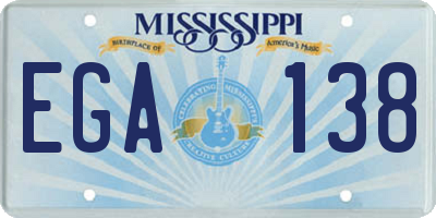 MS license plate EGA138
