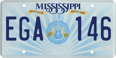 MS license plate EGA146