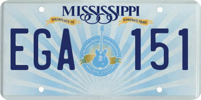MS license plate EGA151