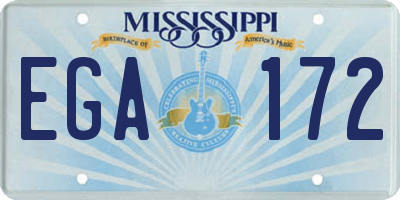 MS license plate EGA172
