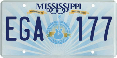 MS license plate EGA177