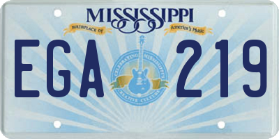 MS license plate EGA219