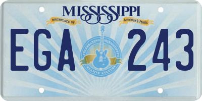 MS license plate EGA243