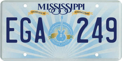 MS license plate EGA249