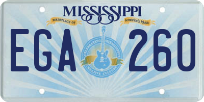 MS license plate EGA260