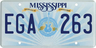 MS license plate EGA263