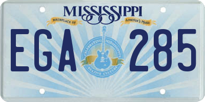 MS license plate EGA285