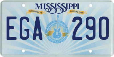 MS license plate EGA290