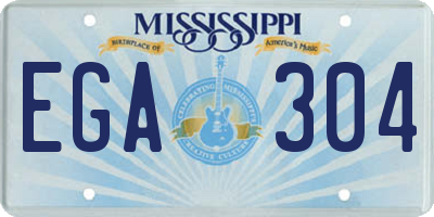 MS license plate EGA304