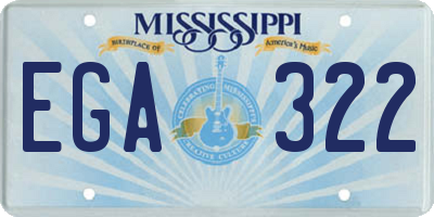 MS license plate EGA322