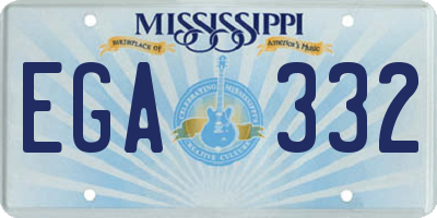 MS license plate EGA332