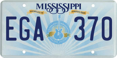 MS license plate EGA370