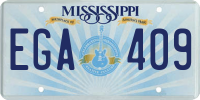 MS license plate EGA409
