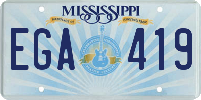 MS license plate EGA419
