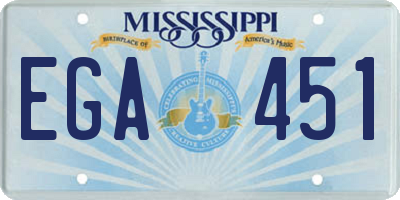 MS license plate EGA451