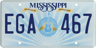 MS license plate EGA467