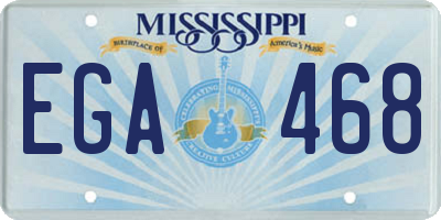 MS license plate EGA468