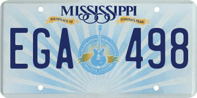 MS license plate EGA498