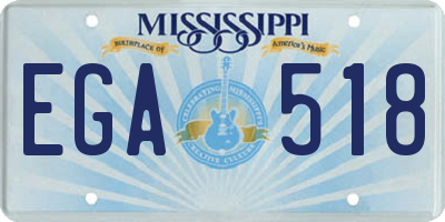 MS license plate EGA518