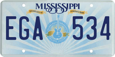 MS license plate EGA534