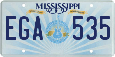 MS license plate EGA535