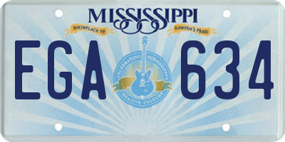 MS license plate EGA634