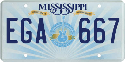 MS license plate EGA667