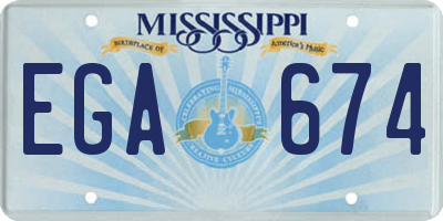 MS license plate EGA674
