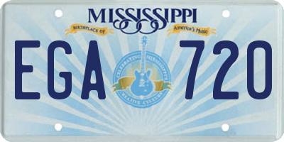 MS license plate EGA720