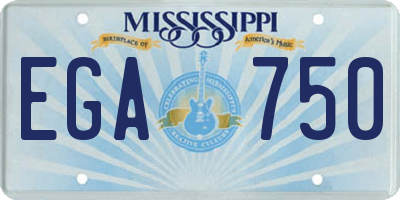 MS license plate EGA750