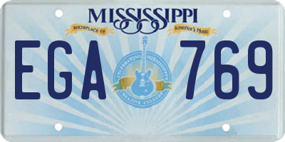 MS license plate EGA769